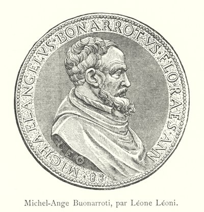 Michelangelo Buonarroti, by Leone Leoni (engraving) by Italian School