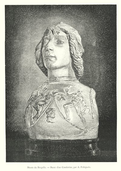 Bargello Museum, Bust of a Condottiere, by A. Pollaiuolo (engraving) by Italian School