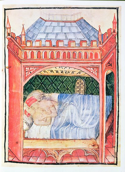 Couple in a Bed, from Tacuinum Sanitatis by Italian School