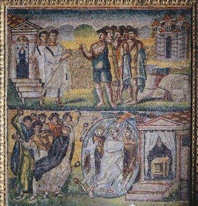 Panel with Mosaic, Central Nave, Basilica of Santa Maria Maggiore, Rome, Italy by Italian School