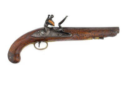 Pattern 1796 flintlock pistol for heavy dragoons, variation with ramrod pipe and Ordnance pattern lock, c.1800 by Italian School