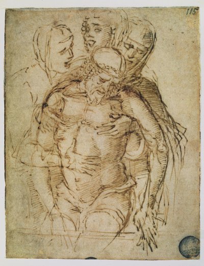 Pieta, attributed to either Giovanni Bellini or Andrea Mantegna by Italian School