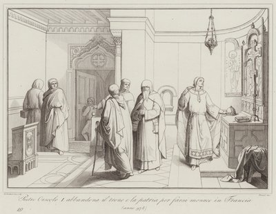 Pietro Orseolo I abandons the throne and the homeland to become a monk in France, 978 by Italian School