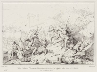 Pietro Pisani and Bernardo Polani Attempt to Arrest the Fugitives from the Walls of Nicosia by Italian School