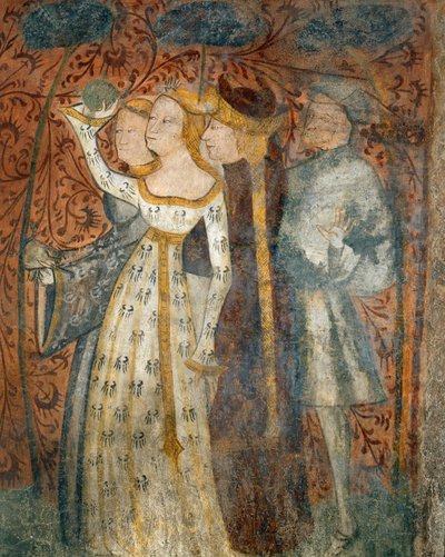 Playing a ball game, (detail) from Scenes of a tournament and courtly life from the Casa d