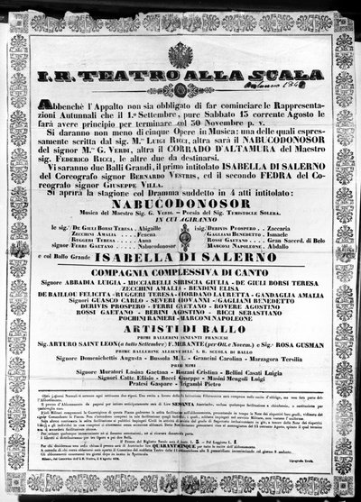 Poster for I.R. Teatro alla Scala, 