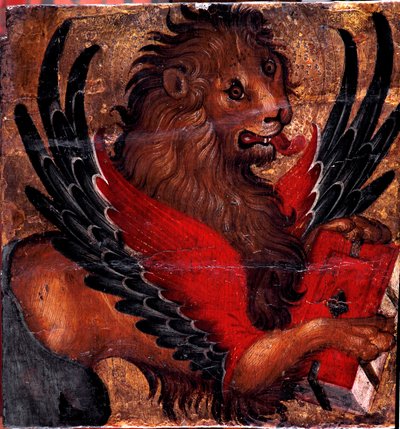 Representation of the Lion of St. Mark. Painting on Wood by Venetian Artist, 15th Century by Italian School