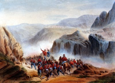 Risorgimento: the Battle of Calatafimi in Sicily between the troops of Giuseppe Garibaldi (1807-1882), the Thousand and the Army of the Kingdom of the Two Sicilies by Italian School