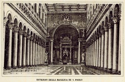 Rome: Interior of the Basilica of St. Paul by Italian School