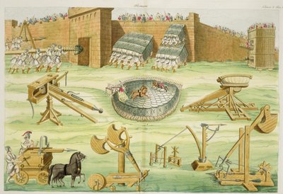Roman Soldiers Besieging a Town, Plate 23B, Class 5 from Part I of The History of the Nations, Engraved by A. Nani by Italian School