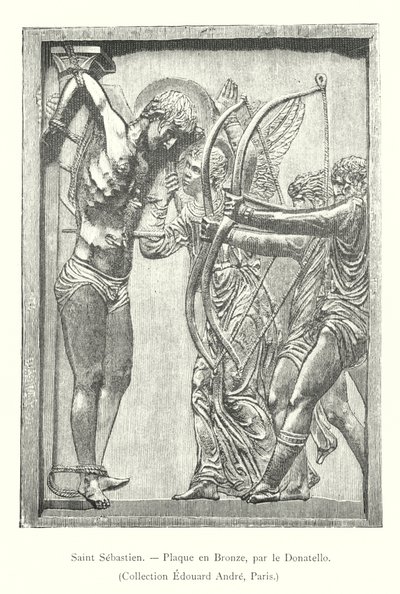 Saint Sebastian, Bronze Plaque by Donatello (engraving) by Italian School