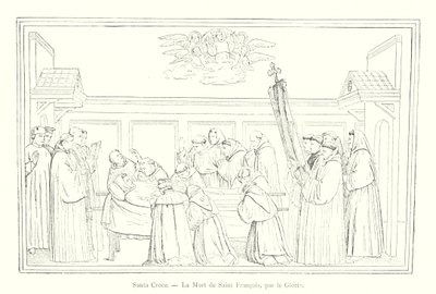 Santa Croce, The Death of Saint Francis, by Giotto (engraving) by Italian School