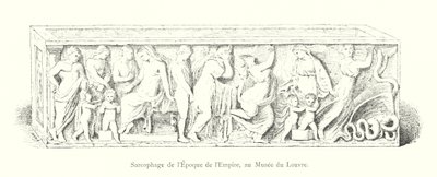Sarcophagus from the Empire Era, at the Louvre Museum (engraving) by Italian School
