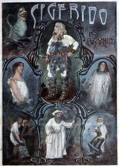 Siegfried, hero of German mythology corresponding to the Scandinavian Sigurd, Opera by Wagner - in “La Tribuna Illustrata” by Italian School