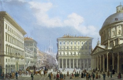 The City Hall and Piazza di San Carlo from Views of Milan and its Environs by Italian School