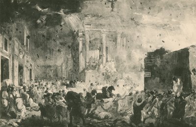 The Destruction of Pompeii Before the Temple of Fortune by Italian School