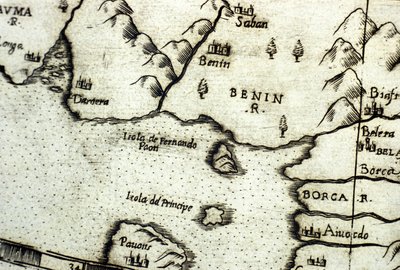 The Gulf of Benin, part of the Gulf of Guinea, based on a map of Urbano Monte by Italian School