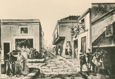 The House of the Pensile Balcony as it was by Italian School