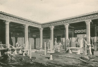 The Viridarium in the House of the Vettii as it was by Italian School
