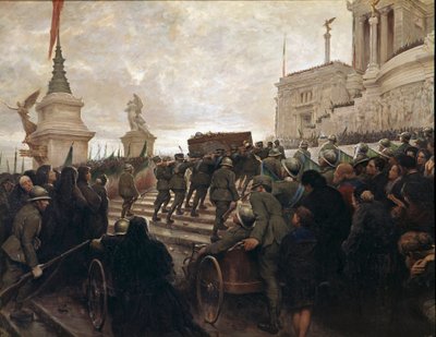 The Remains of the Unknown Soldier is Brought to the Monument of Vittoriano in Rome on 04/11/1921 by Italian School