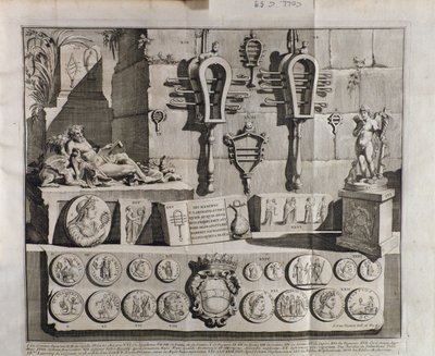 The sistrum (sistra), various representations from De sistris by Benedictus Bacchinius (1651-1721) by Italian School