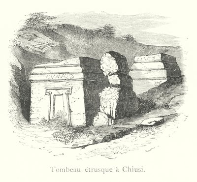 Etruscan Tomb at Chiusi (engraving) by Italian School
