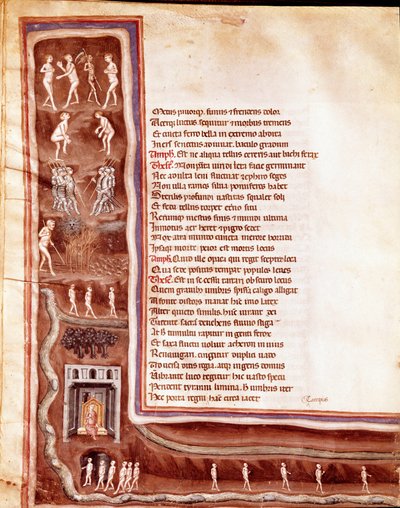 View of the Underworld, Characters and Monsters, Wandering Souls in the Circles of the Underworld (Illustration for Furious Hercules by Seneca) by Italian School
