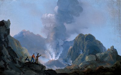 View of the crater of Vesuvius in 1829 by Italian School