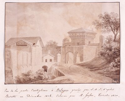 View of the gate of Castiglione in Bologna, engraved by S.A.I. after Busatti, December 1814 by Italian School