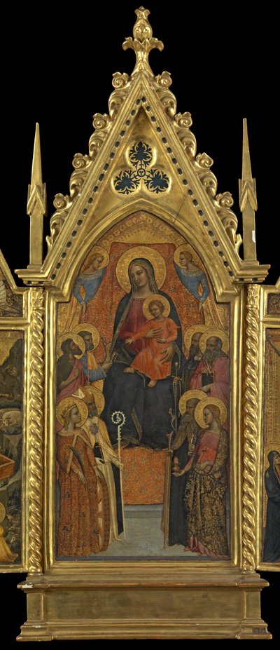 Virgin and Child Enthroned with Eight Saints (centre panel), c.1330-70 by Italian School