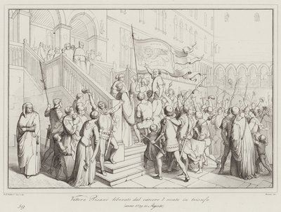 Vittore Pisani Freed from Prison and Carried in Triumph by Italian School