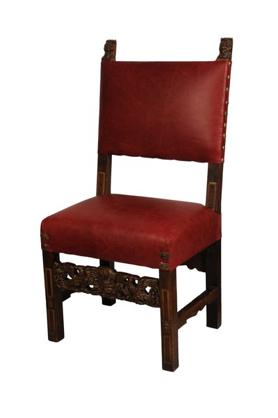 Walnut Chair with Lion Mask Finials, Italy, c.1660 by Italian School