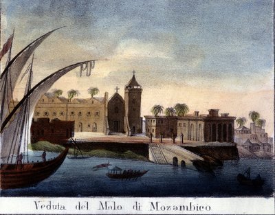 Wharf in Mozambique, former Portuguese province by Italian School