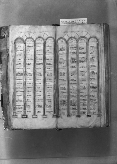 MS ff.5v-6r Cannon Tables, from the Codex Fuldensis by Italian School Italian School