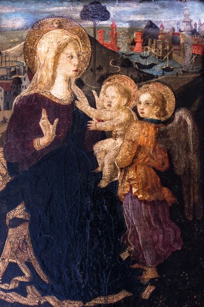Virgin and Child Seated in a Landscape by Italian school