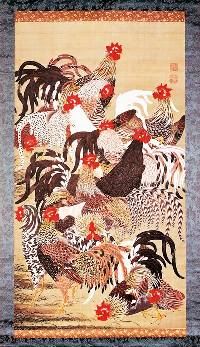Thirteen Roosters, from Colorful Realm of Living Beings, Edo Period, c.1757-66 by Ito Jakuchu