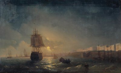 View of Odessa on a Moonlit Night by Ivan Aivazovsky