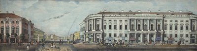 The Police Bridge with the Stroganov Palace. From the panorama of the Nevsky Prospekt, 1830 by Ivan Alexeyevich Ivanov