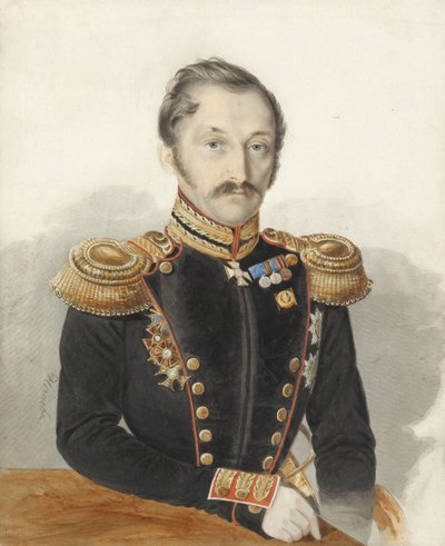 Portrait of General Alexander Danilovich Gerstenzweig 1818-1861 by Ivan Alexeyevich Nechayev