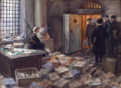 Bonds Confiscation in the Wawelberg Bank in Petrograd by Vladimirov, Ivan Alexeyevich by Ivan Alexeyevich Vladimirov