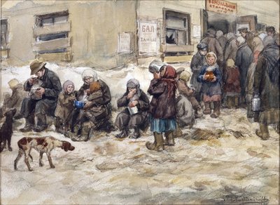 Hungry Years in Petrograd. A Communal Dining Room by Ivan Alexeyevich Vladimirov