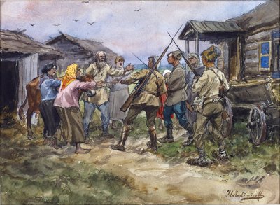 Requisition of cattle for the Red Army in a village near Luga by Ivan Alexeyevich Vladimirov