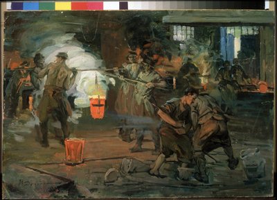 Workers in a Foundry by Ivan Georgievich Drozdov