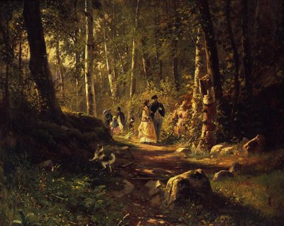 A Walk in a Forest, 1869 by Ivan Ivanovich Shishkin