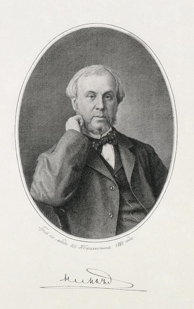 Portrait of Nikolay Alexeyevich Milyutin by Ivan Petrovich Pozhalostin
