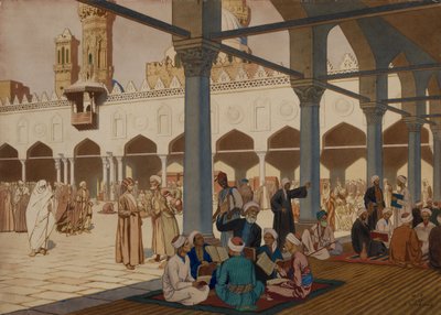 Courtyard of the Al-Azhar Mosque and University, Cairo by Ivan Yakovlevich Bilibin