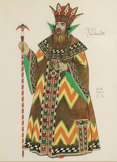 Tsar Saltan. Costume Design for the Opera The Tale of Tsar Saltan by N. Rimsky-Korsakov, 1928 by Ivan Yakovlevich Bilibin
