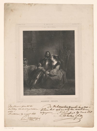 Albrecht Beiling Bids Farewell to Wife and Child by J.B. Clermans