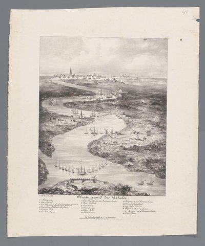 Course of the Scheldt from Fort Bath to Antwerp, 1832 by J.B. Clermans
