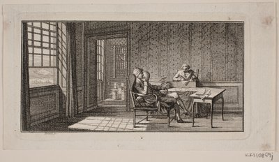 The Interior of a Room, Where Bonnet Dictates to His Secretary by J.F. Clemens